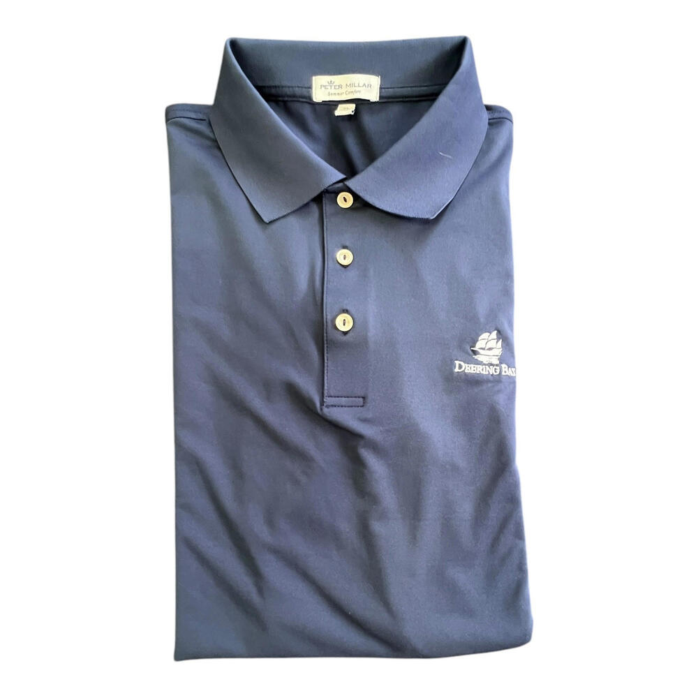 PETER MILLAR Summer Comfort Deering Bay The Blue Golf Polo Shirt Mens Size XL